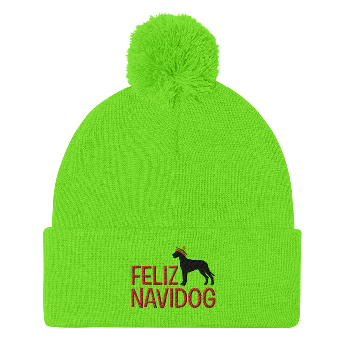 "Feliz Navidog" Pom-Pom Beanie